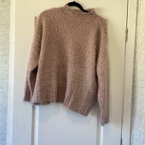 Cato Blush Pink Fuzzy Turtleneck Sweater